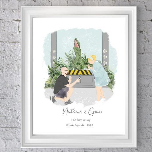 Personalised Engagement Portrait - Framed